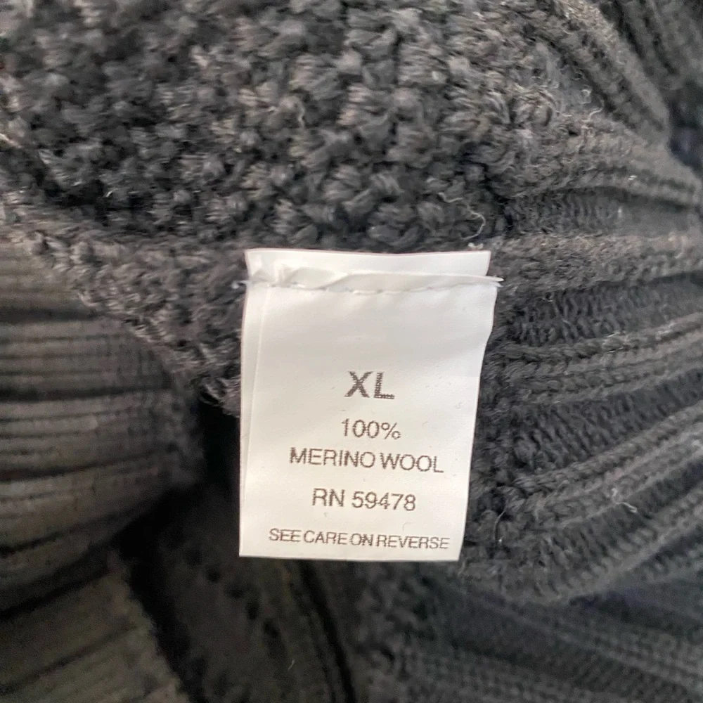 Belvedere Black Chunky Cable Knit Men's XL Cardigan Vintage NWT Old Money Luxury